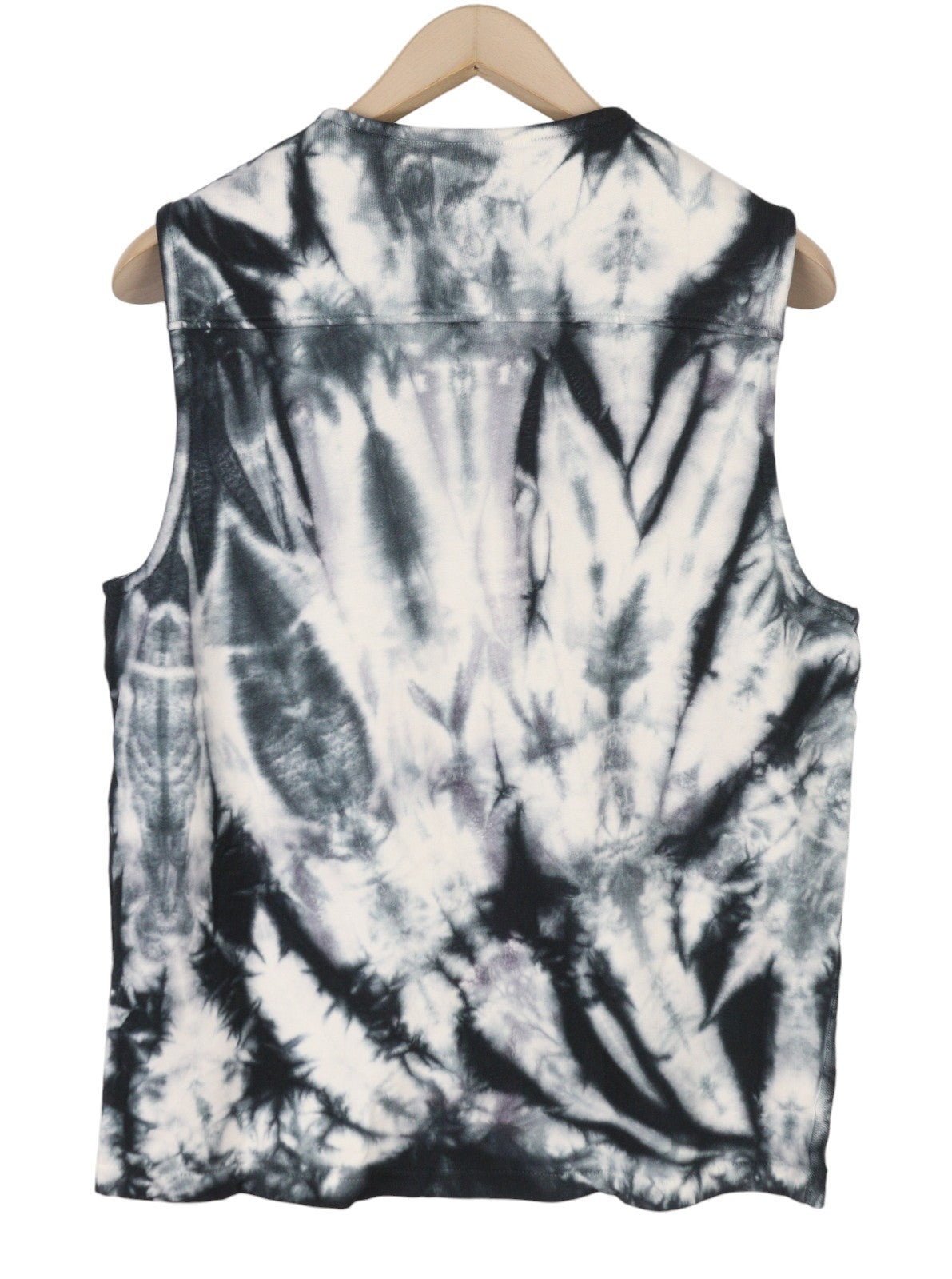 SIKSILK x Aoki Utility Men Waistcoat XS Tie Dye Black White Patch Pocket Vest