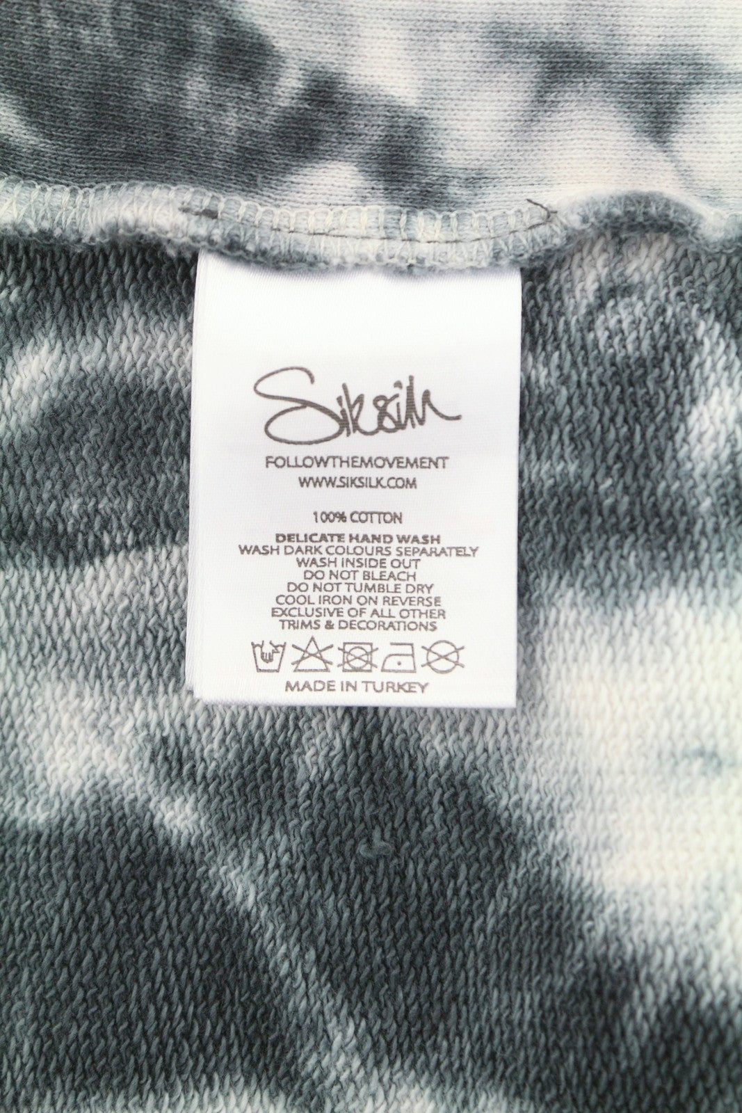 SIKSILK x Aoki Utility Men Waistcoat XS Tie Dye Black White Patch Pocket Vest