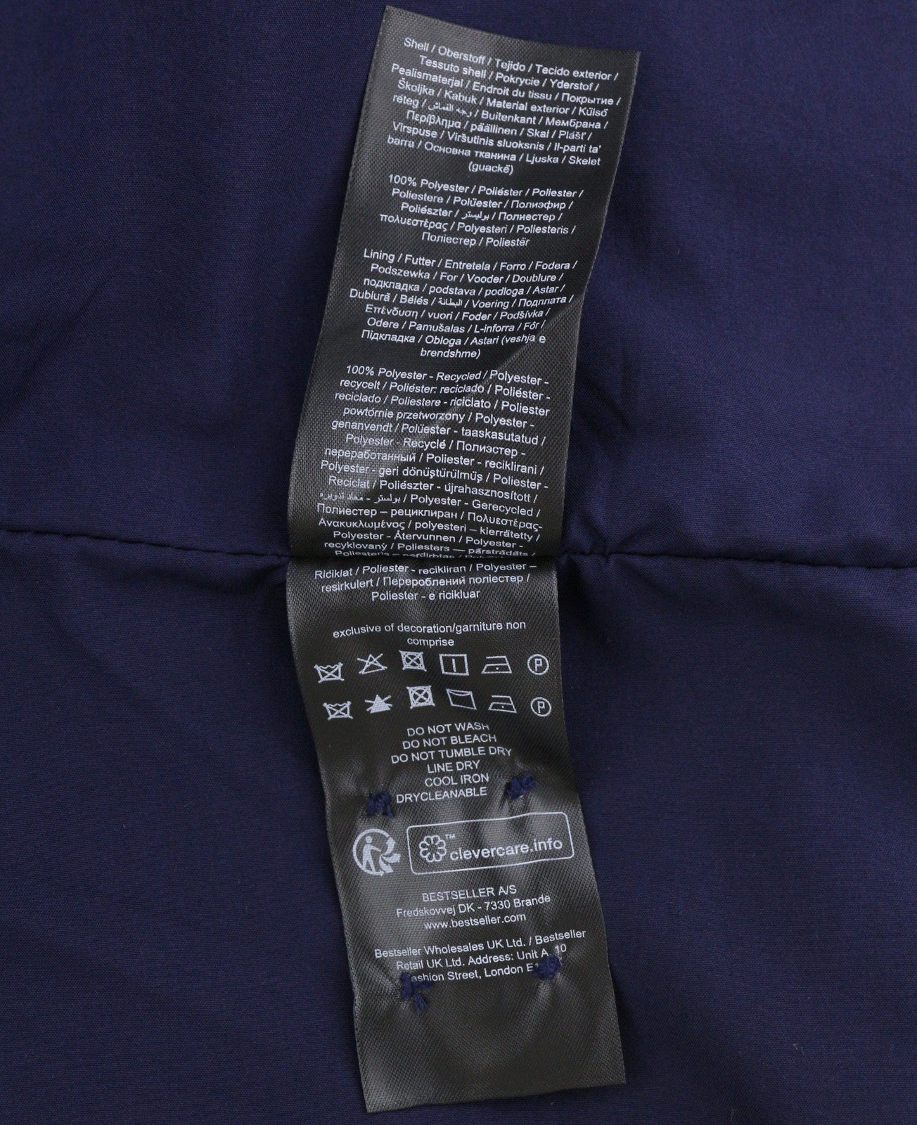 ONLY Dana Fame Wrap Women Coat XS Evening Blue Notch Lapel Belted Snap Buttons