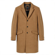 ONLY & SONS Justin Wool Men Coat S Brown Melange Button-Up Notch Mid-Length