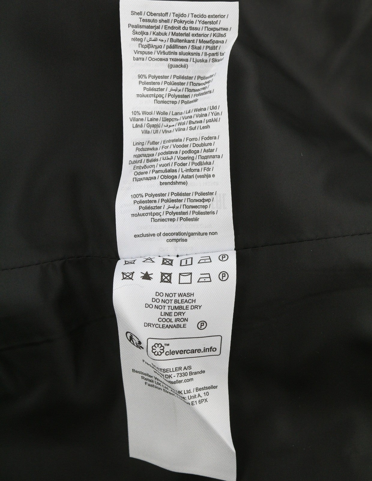 ONLY & SONS Justin Wool Men Coat S Brown Melange Button-Up Notch Mid-Length