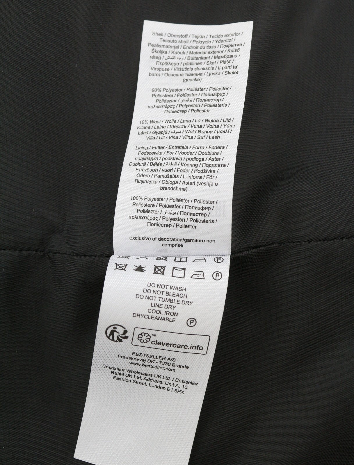 ONLY & SONS Justin Wool Men Coat M Brown Melange Button-Up Notch Mid-Length