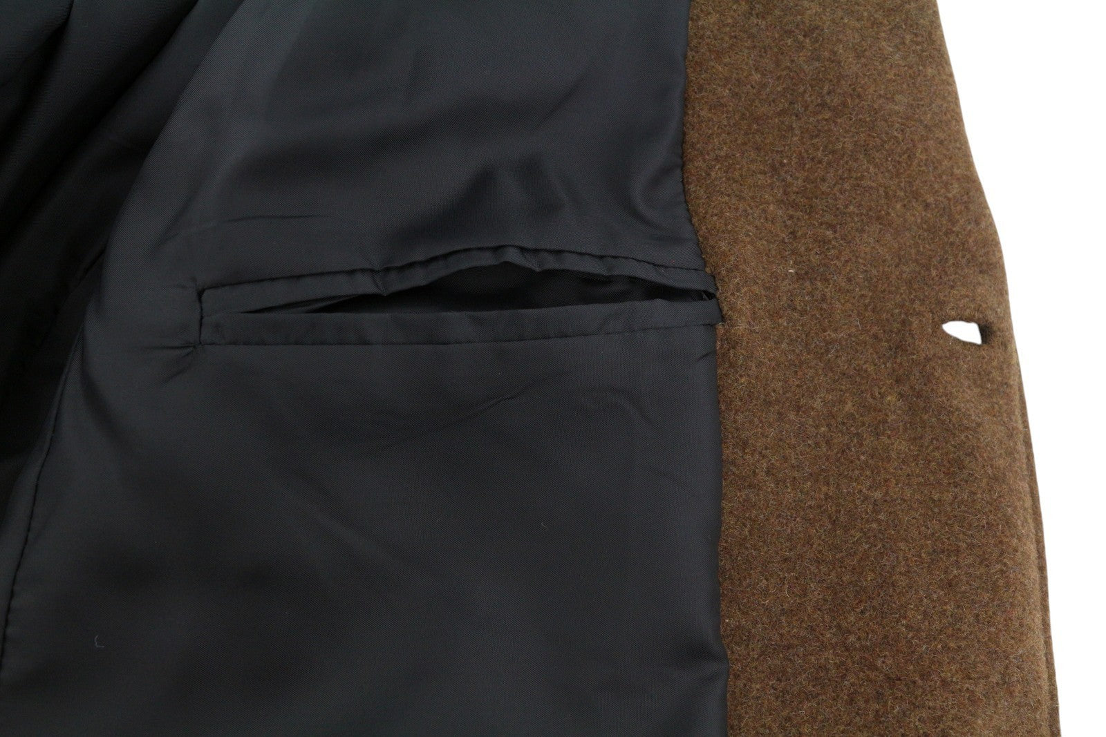 ONLY & SONS Justin Wool Men Coat M Brown Melange Button-Up Notch Mid-Length