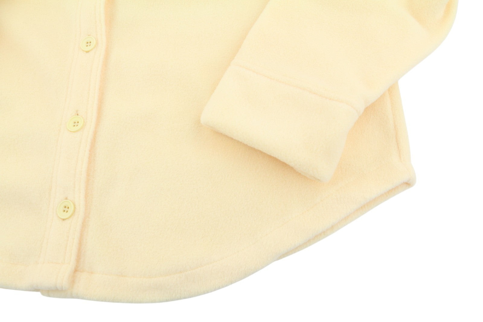 URBAN Iets Frans Women Jacket S Light Yellow Fleece Unlined Button-Up Overshirt
