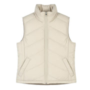 ONLY Nicole Quilt Women Waistcoat S Beige Padded High Neck Full Zip Vest