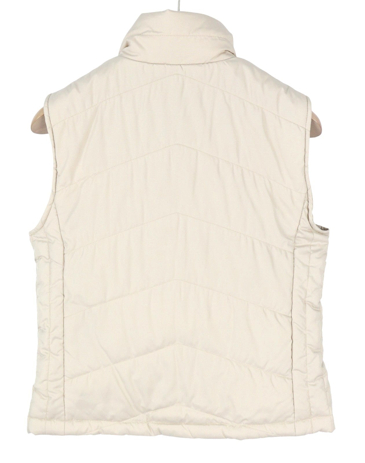 ONLY Nicole Quilt Women Waistcoat S Beige Padded High Neck Full Zip Vest