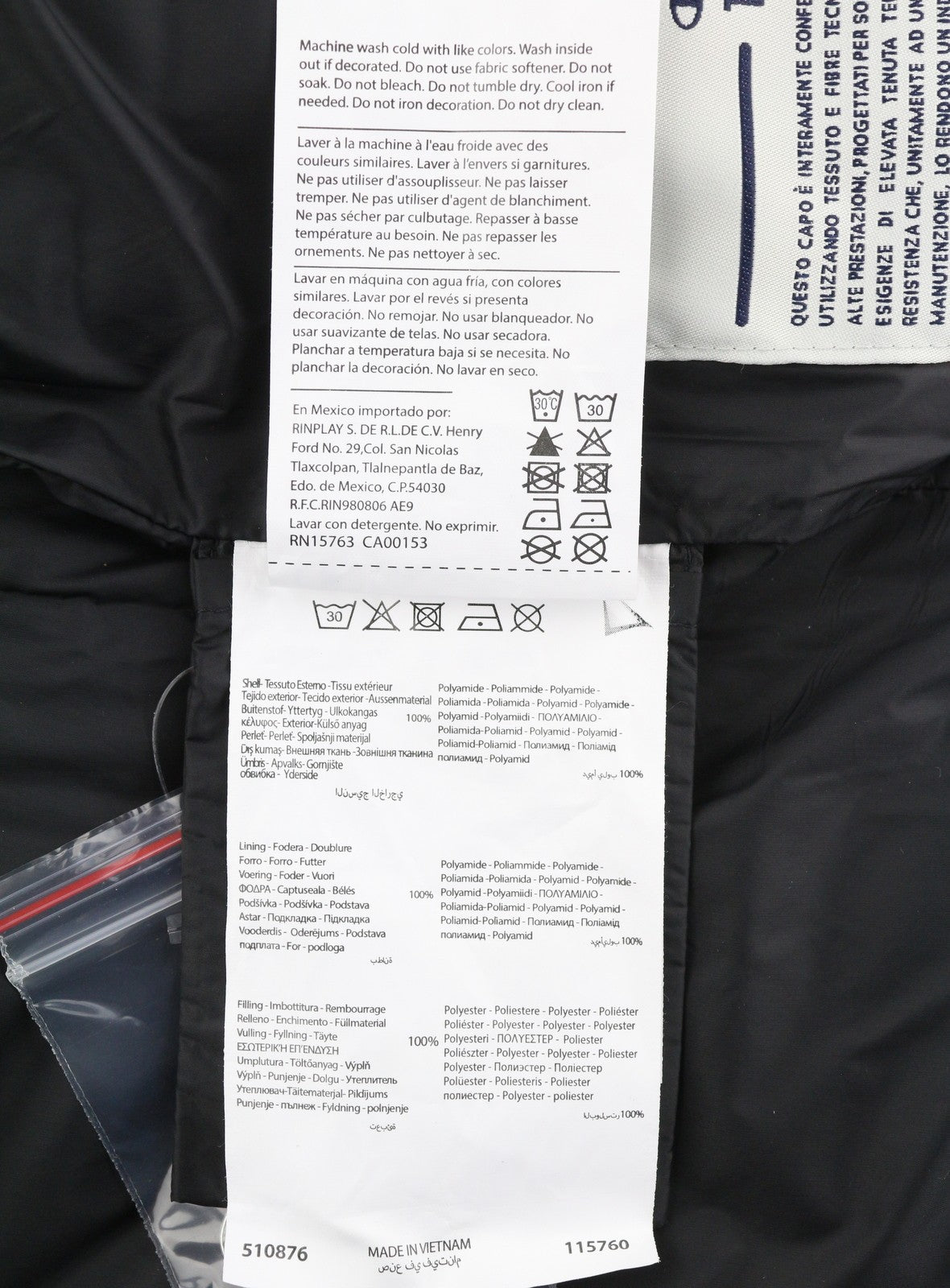 CHAMPION Women Waistcoat XS Black Tech Fill Padded Quilted High Neck Zipper