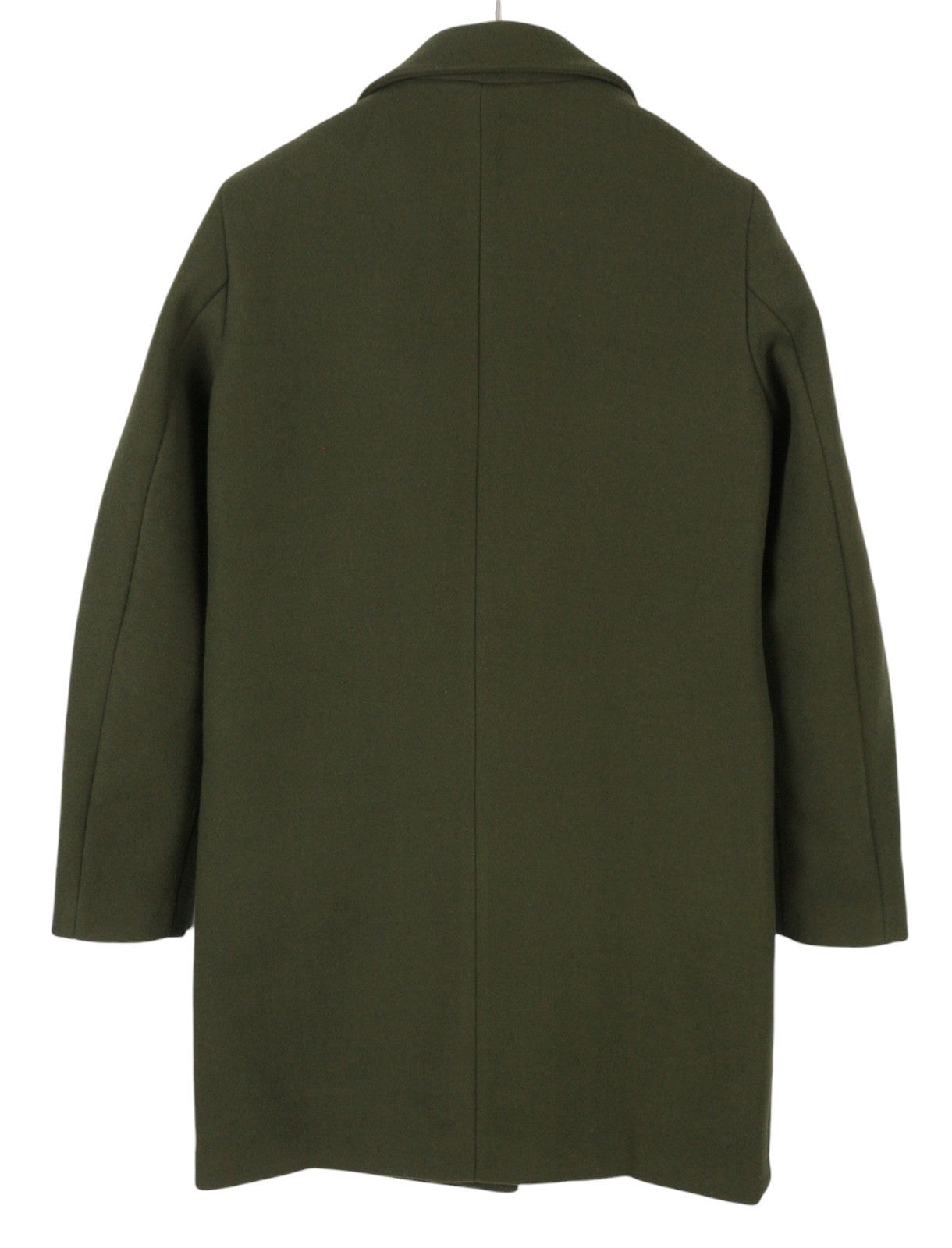 VILA Jully Women Coat EU36 Green Notch Lapel Button-Up Lined Mid-Length