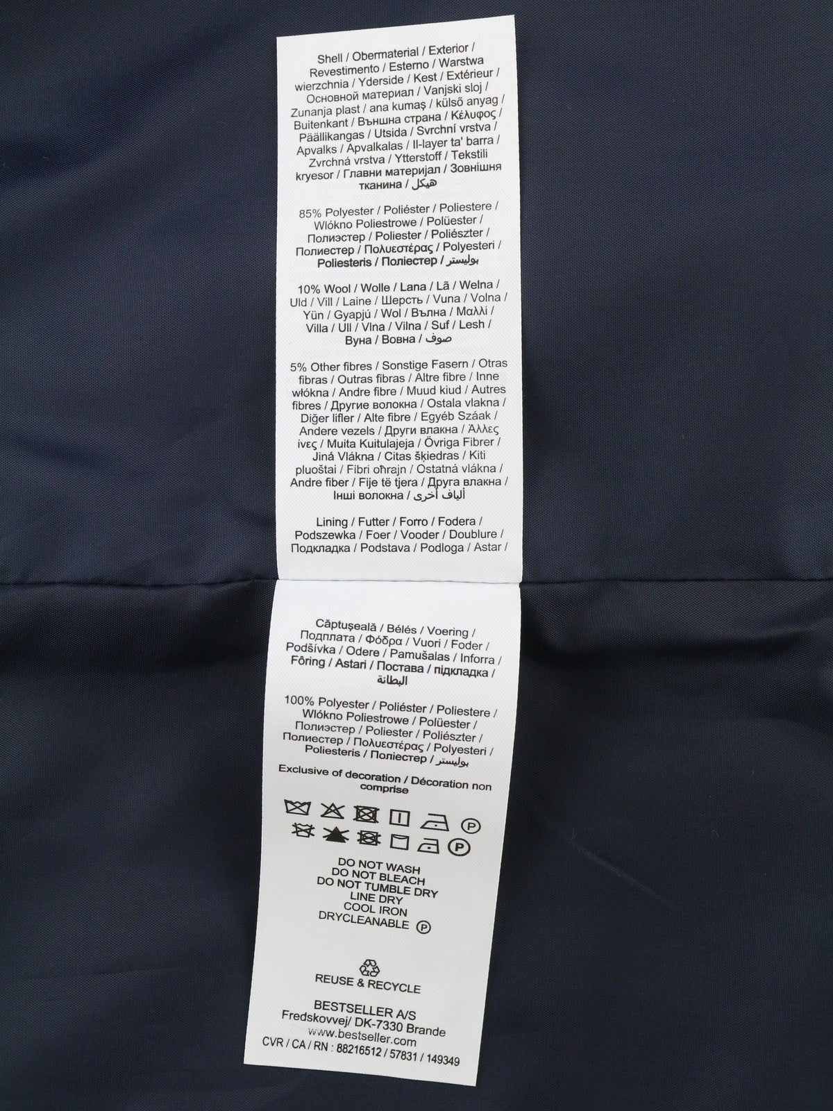 JJXX Jack&Jones Blanca Overshirt Women Coat S Black Snap Buttons Wool Belted