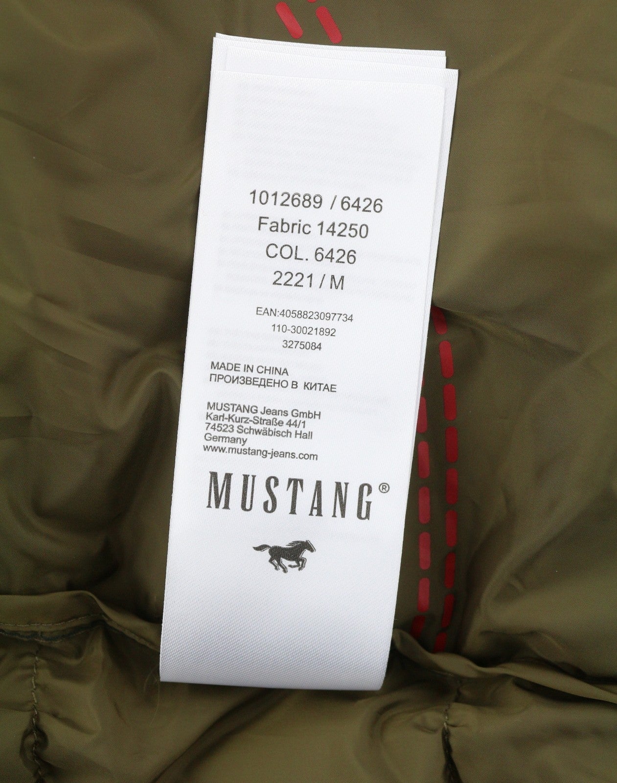 MUSTANG Dennis Light Padded Men Waistcoat M Brown Band Neck Quilted Zip Vest