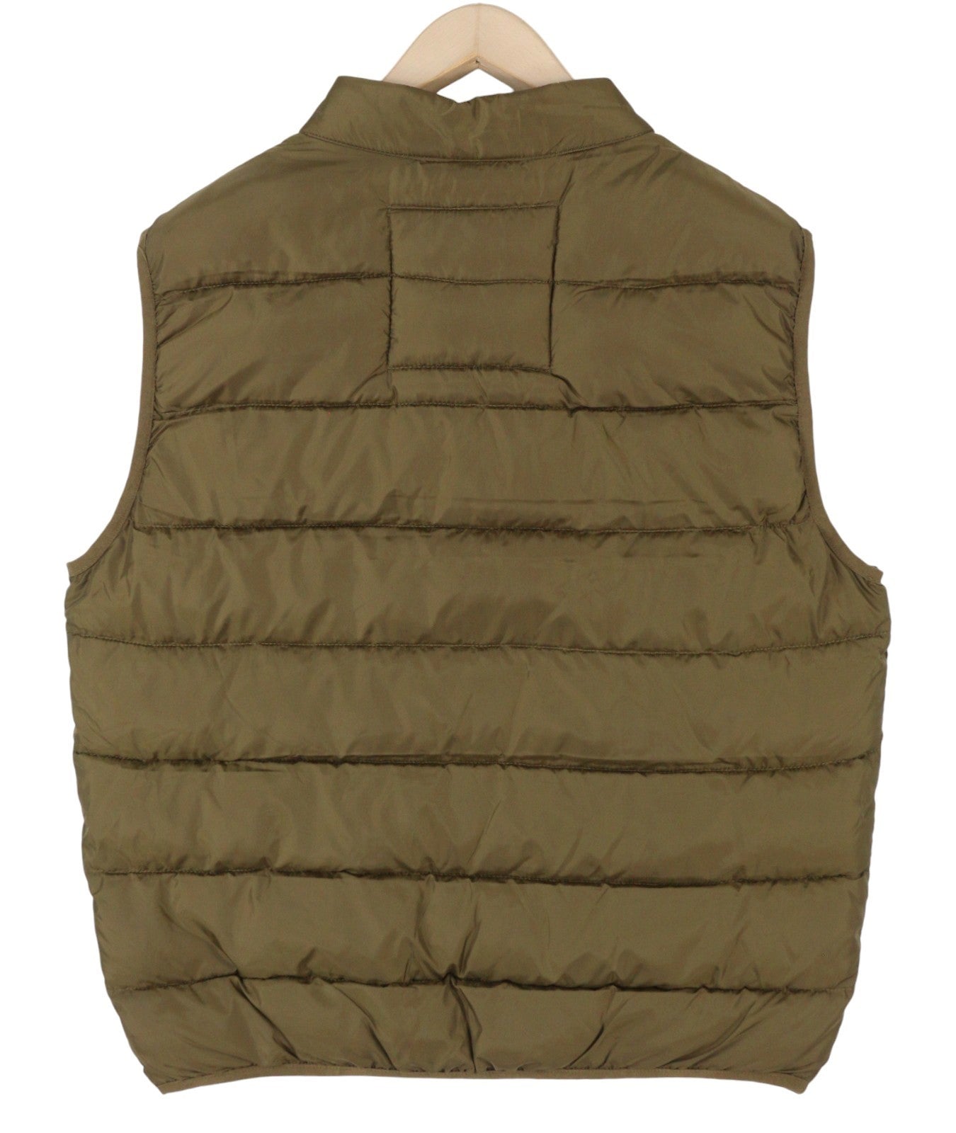 MUSTANG Dennis Light Padded Men Waistcoat M Brown Band Neck Quilted Zip Vest