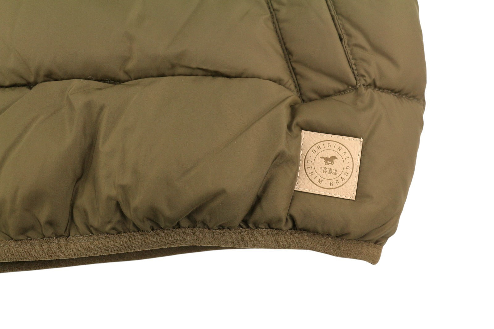 MUSTANG Dennis Light Padded Men Waistcoat M Brown Band Neck Quilted Zip Vest