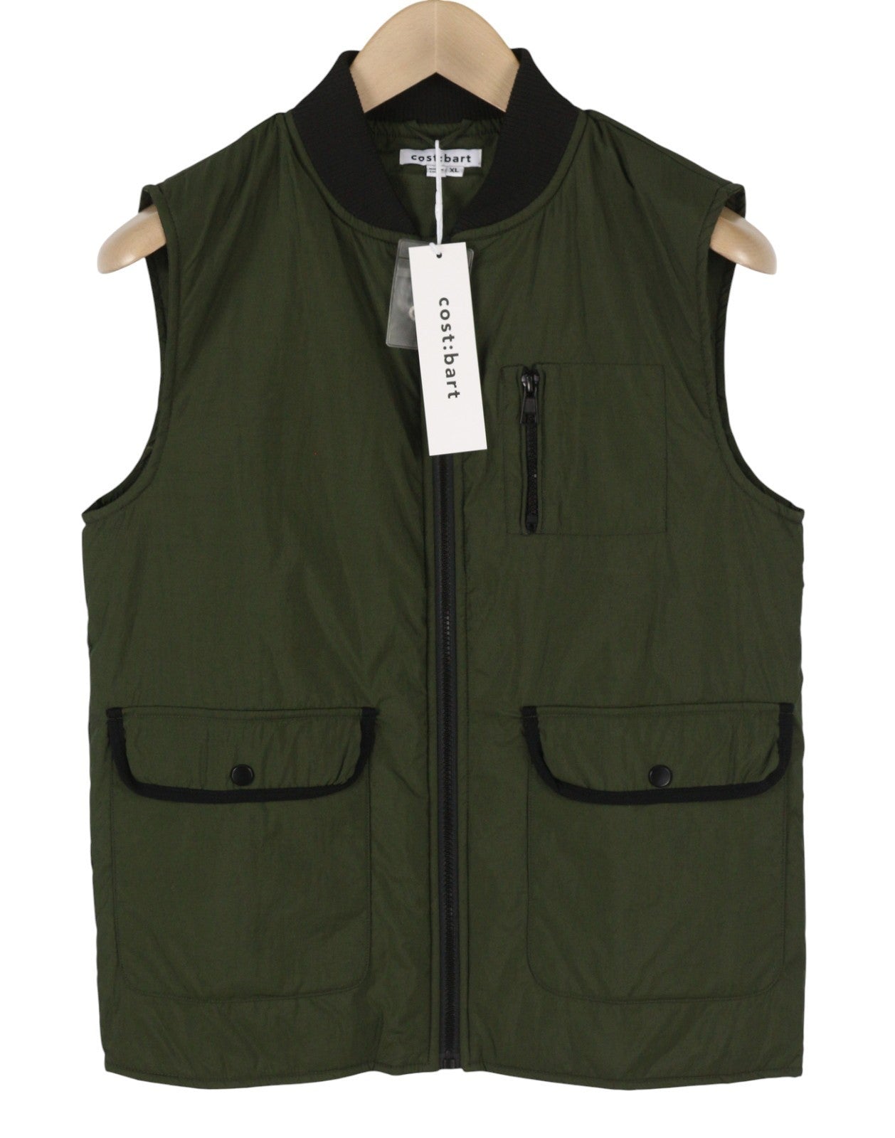 COST:BART CBTino Men Waistcoat XL Forest Night Green Padded Patch Pockets Vest