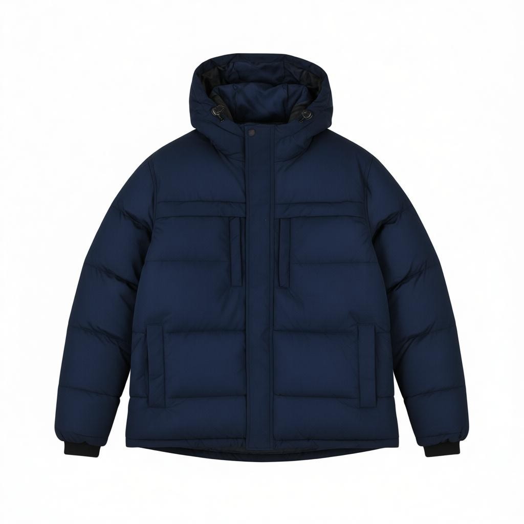 PIER ONE Women Jacket S Dark Blue Padded Hooded Quilted Lined