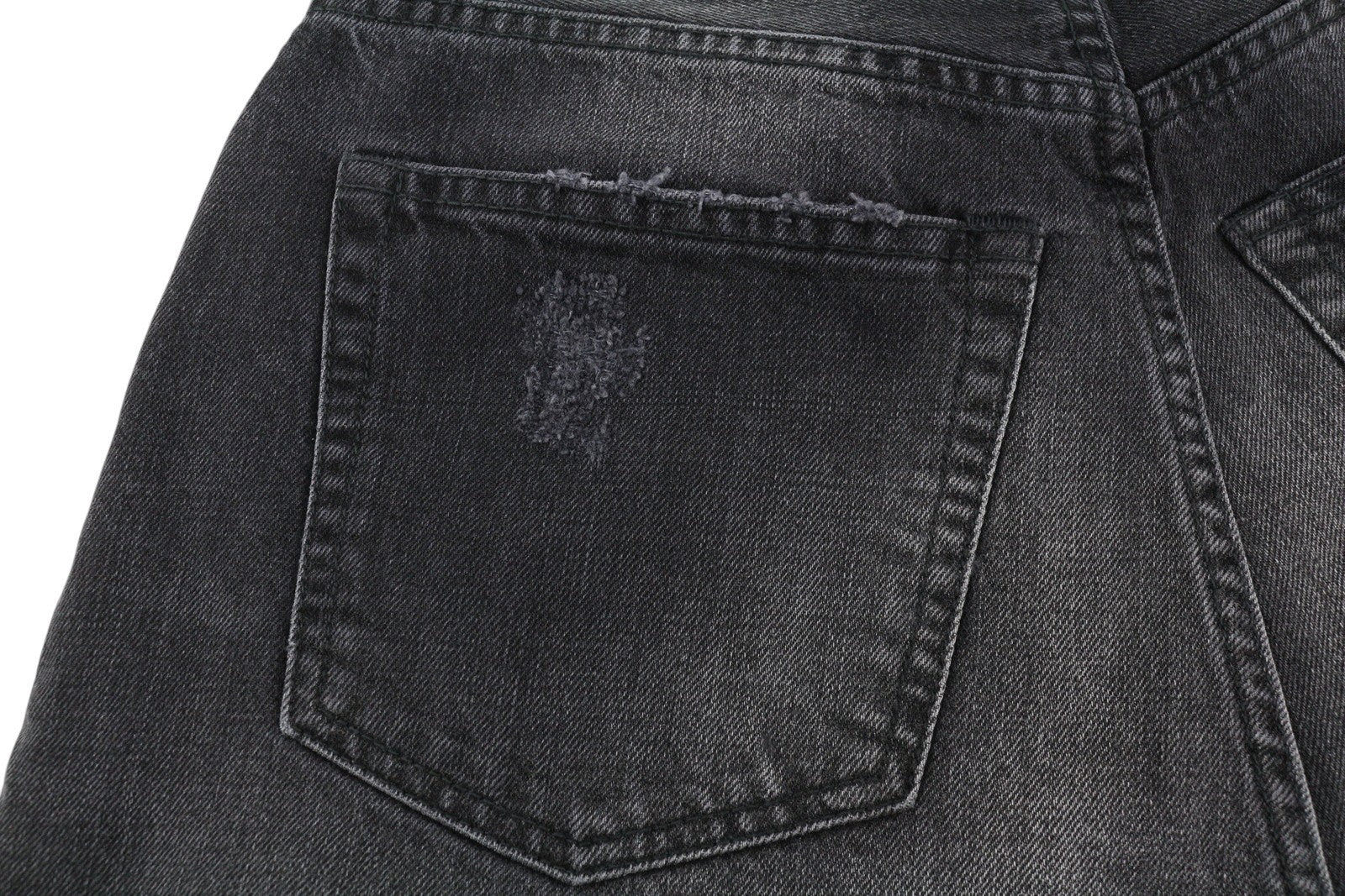 R13 Crop Wide Leg Women Jeans 25 Wilson Black Faded Distress Ankle PF25 RRP695