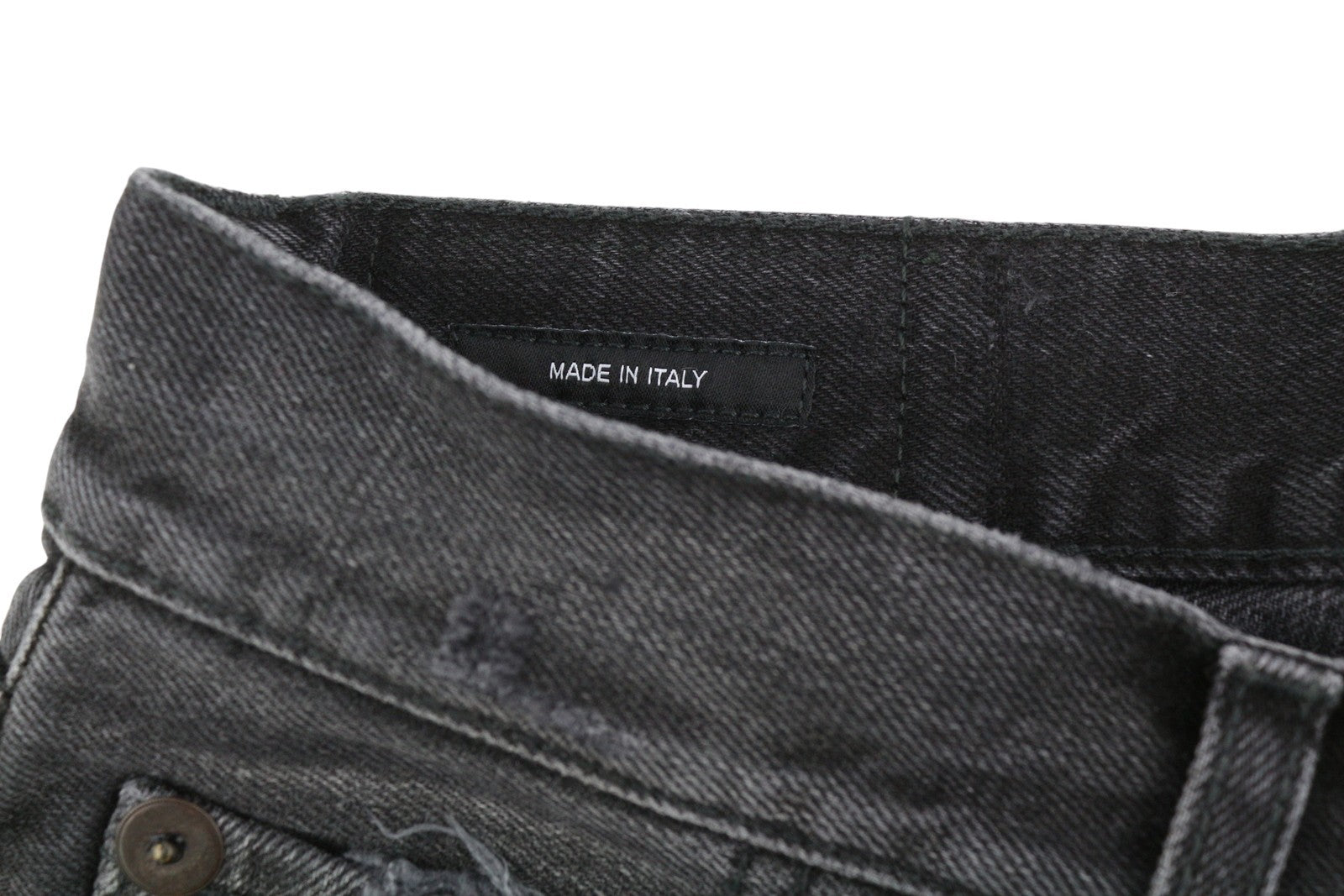 R13 Crop Wide Leg Women Jeans 25 Wilson Black Faded Distress Ankle PF25 RRP695