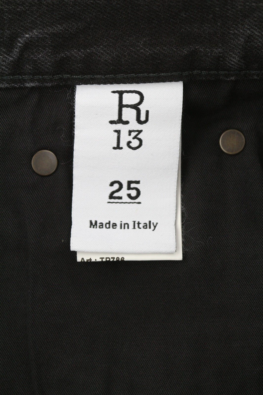 R13 Crop Wide Leg Women Jeans 25 Wilson Black Faded Distress Ankle PF25 RRP695