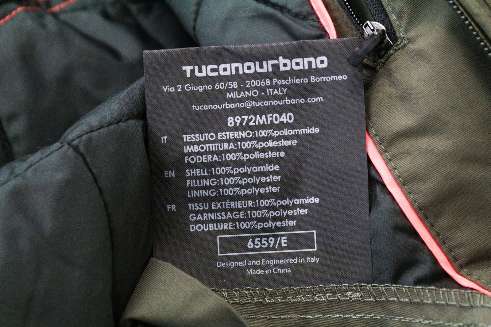 TUCANO URBANO Task Men's Jacket IT46 Dark Green Waterproof Windproof Moto