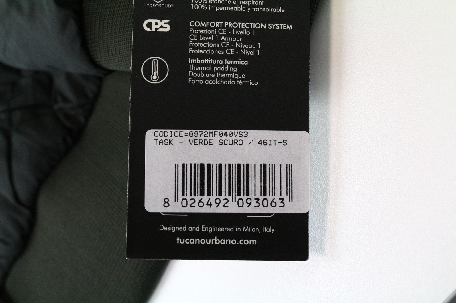 TUCANO URBANO Task Men's Jacket IT46 Dark Green Waterproof Windproof Moto