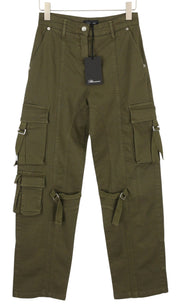 BLUMARINE J. Cargo Women Trousers 40 Black Patch Pockets Loose Military RRP427