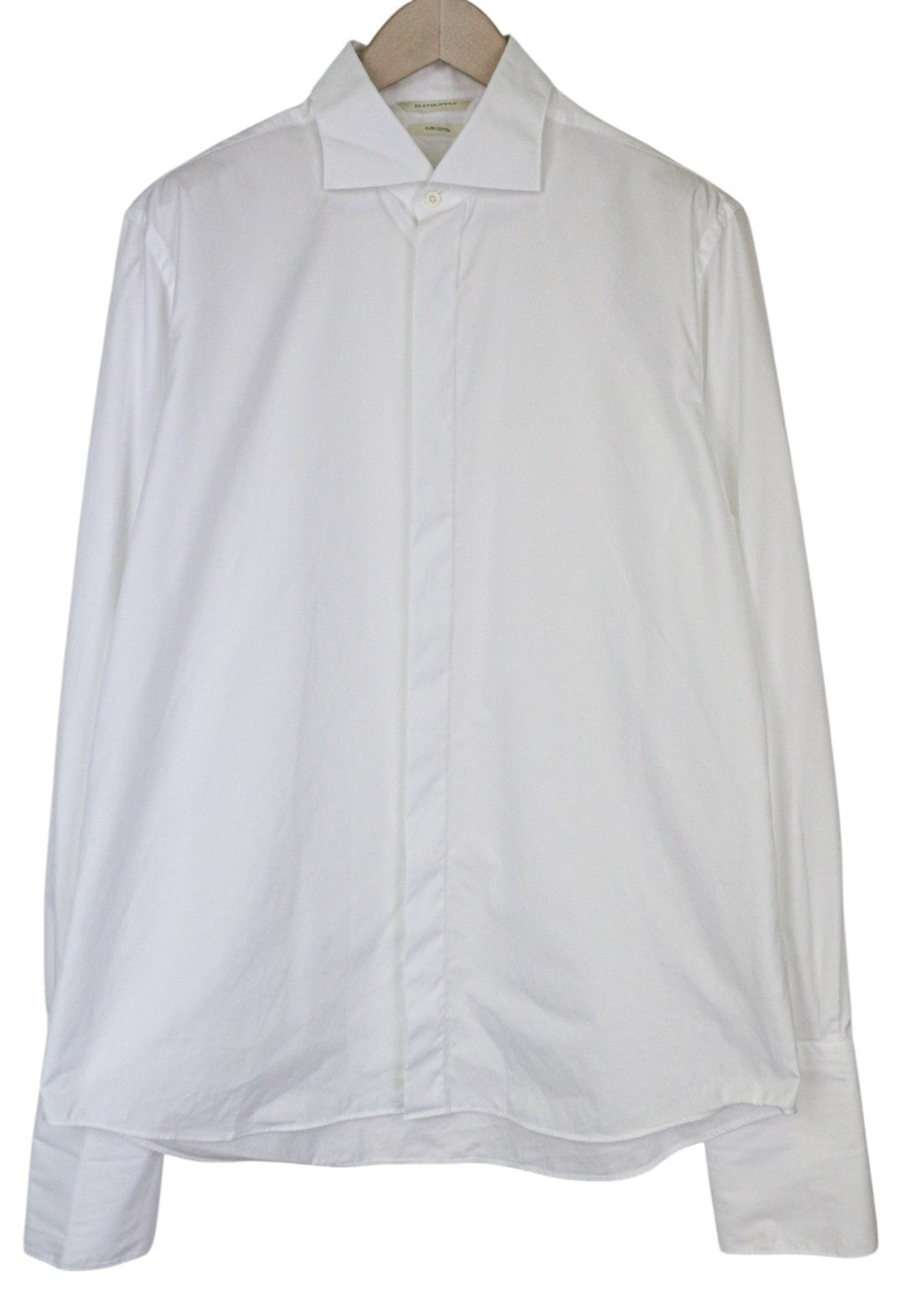 SUITSUPPLY Men's Formal Shirt 43/17 Slim White Cotton Cutaway Twill Button-Up