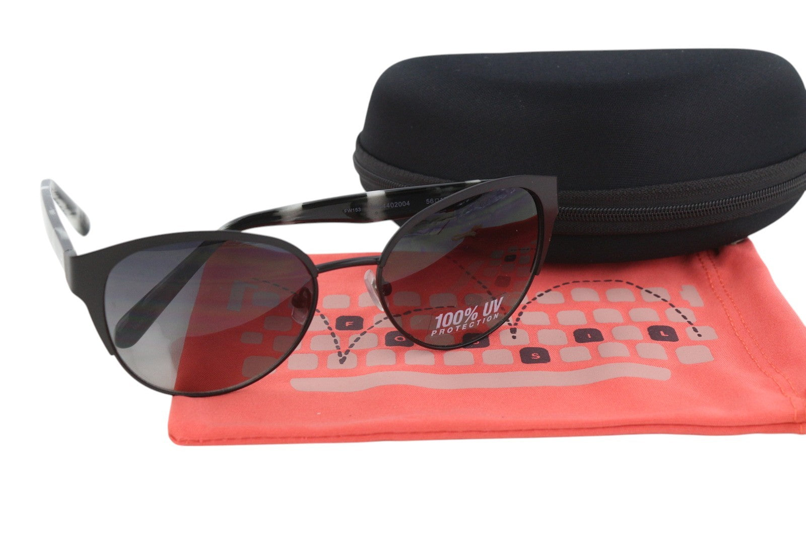 Fossil Women Sunglasses Patterned Frame Cat Eye 100% UV Protection