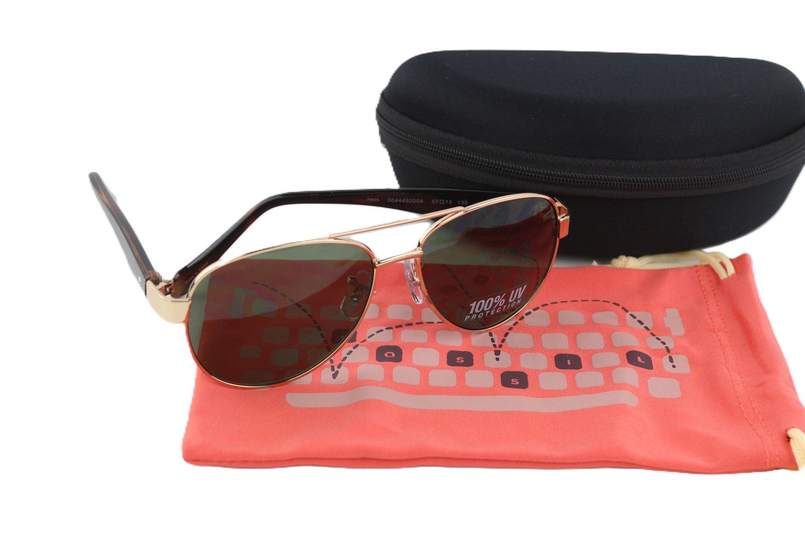 Fossil Men Sunglasses Pattern Frame Pilot Unisex  100% UV Protection