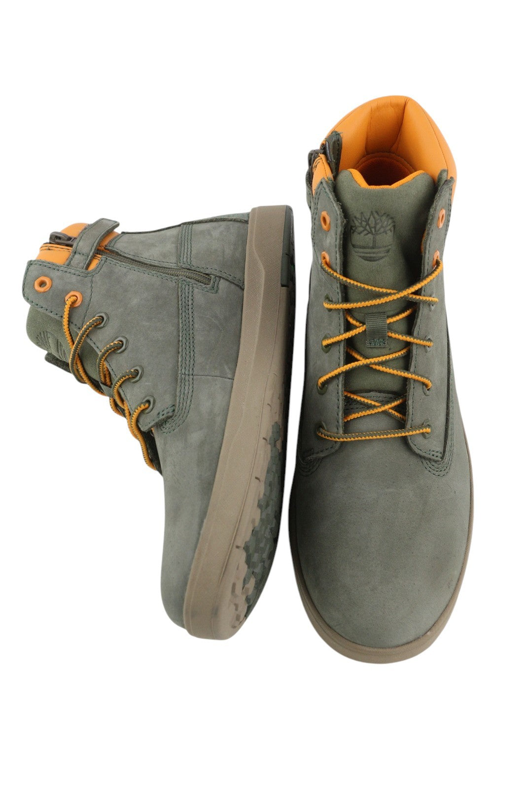 TIMBERLAND A2MGR Boy's Boots EU38/39 Grey Leather Lace Up Mid Top Non Marking