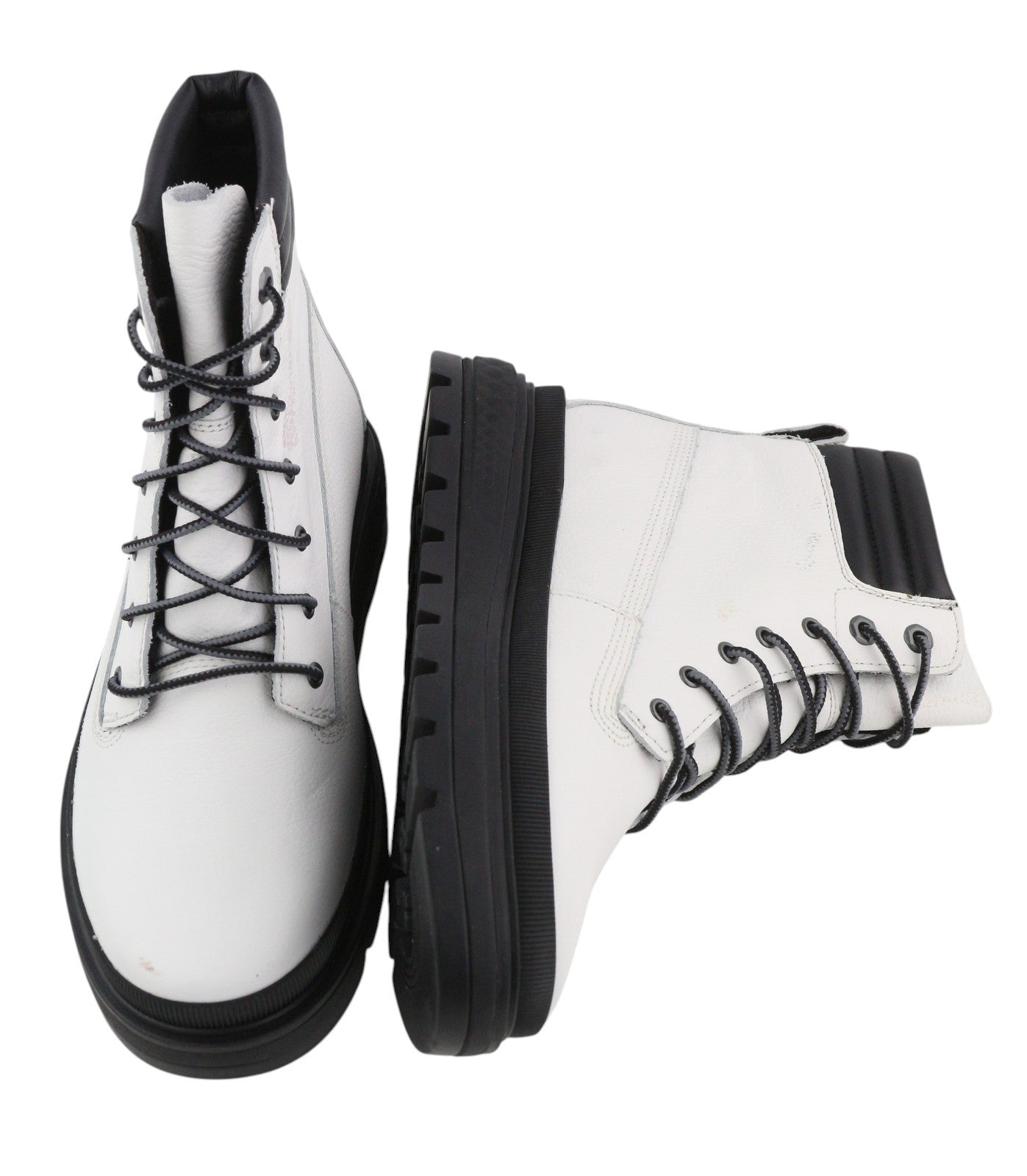 TIMBERLAND A2JQH Women's Boots EU37/38 White Leather Lace GreenStride ReBOTL