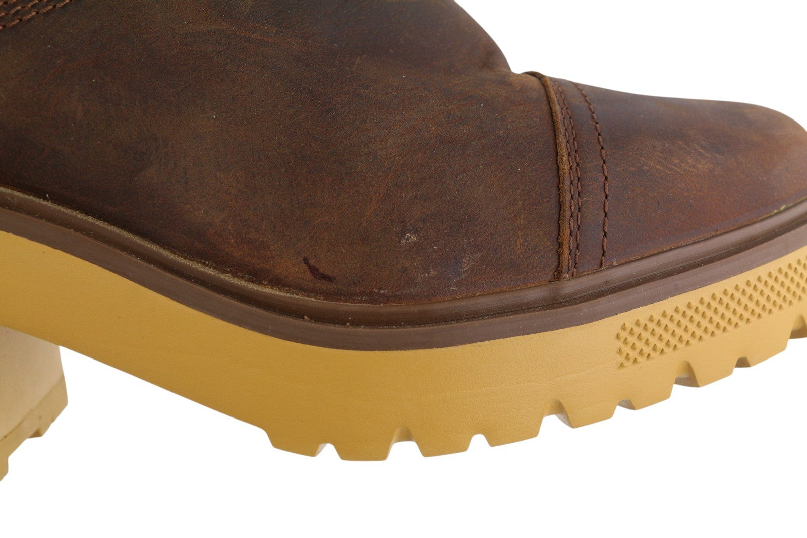 TIMBERLAND A25BV Women's Boots EU39/40 Brown Leather Heeled Vintage Mid Top