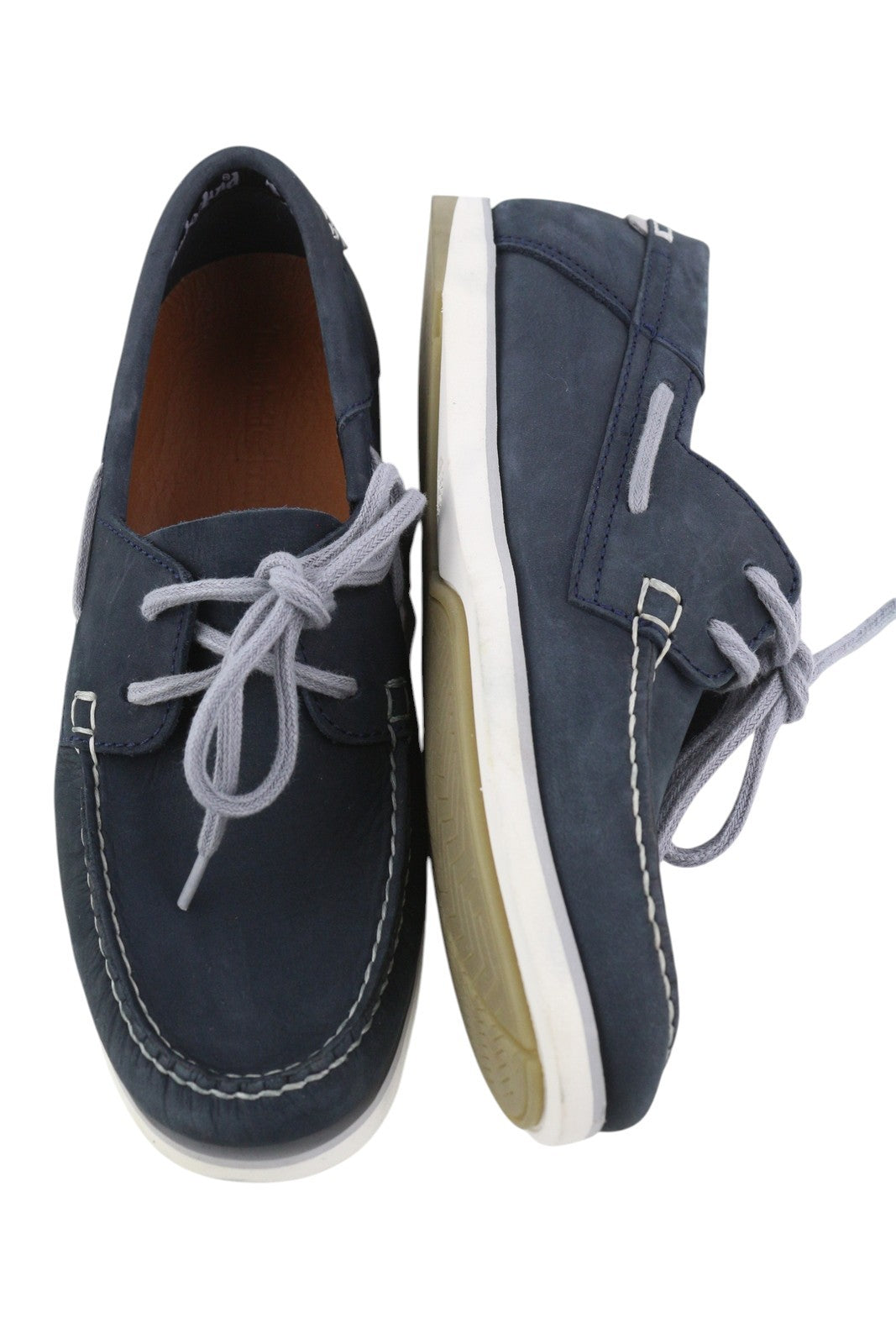 TIMBERLAND A416H Men's Shoes EU40/41 Navy Leather Boat Slip On True Cloud