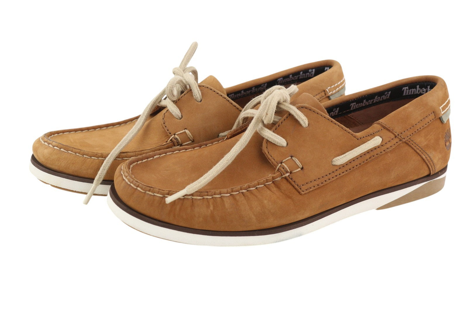 TIMBERLAND A4161 Men's Shoes EU41.5 Brown Leather Boat Slip On Cloud Cushion