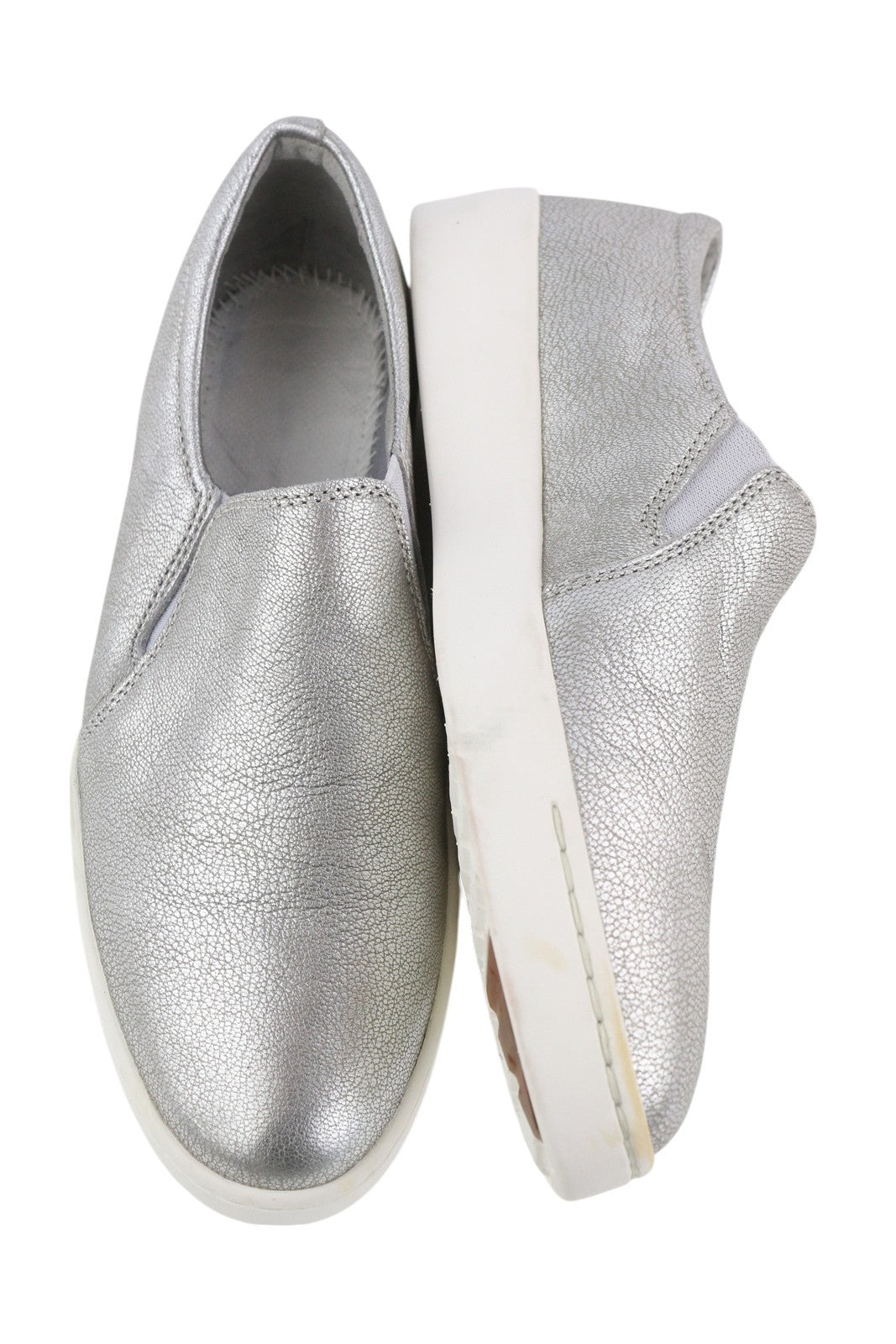 TIMBERLAND A2672 Women's Shoes EU40 Silver Shiny Leather Slip On Almond Toe