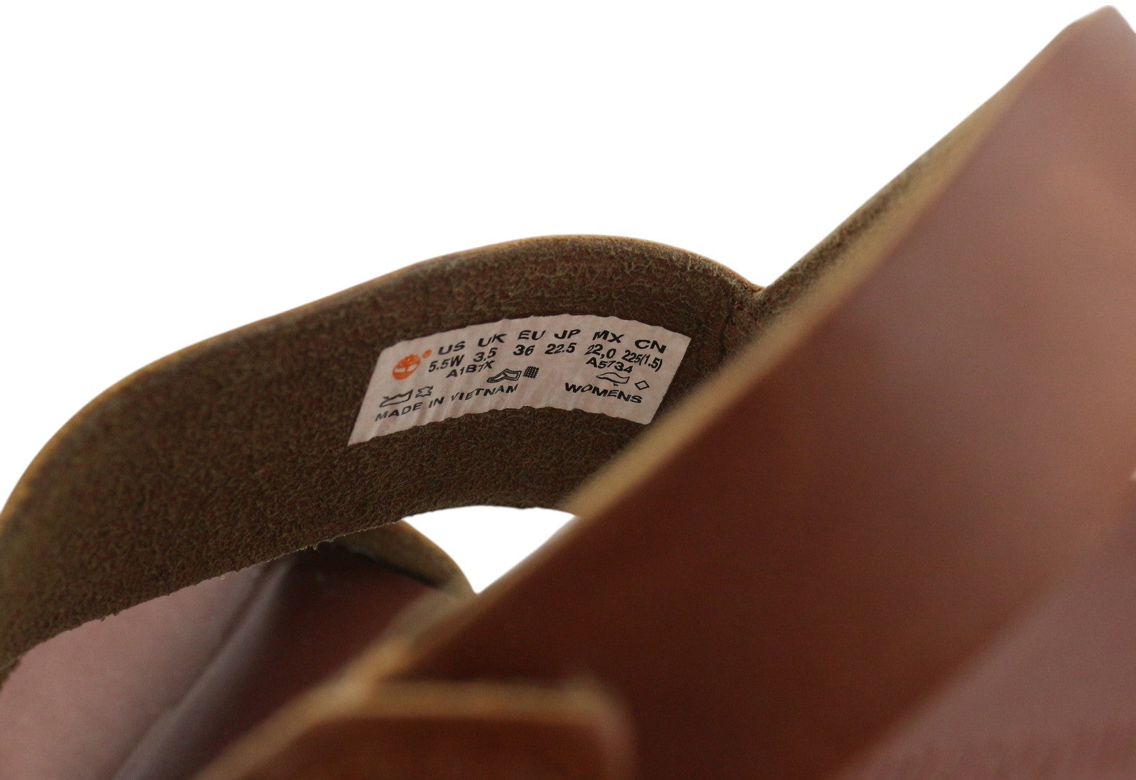 TIMBERLAND A1B7X Women's Sandals EU36/34 Brown Leather Heeled Buckle Logo