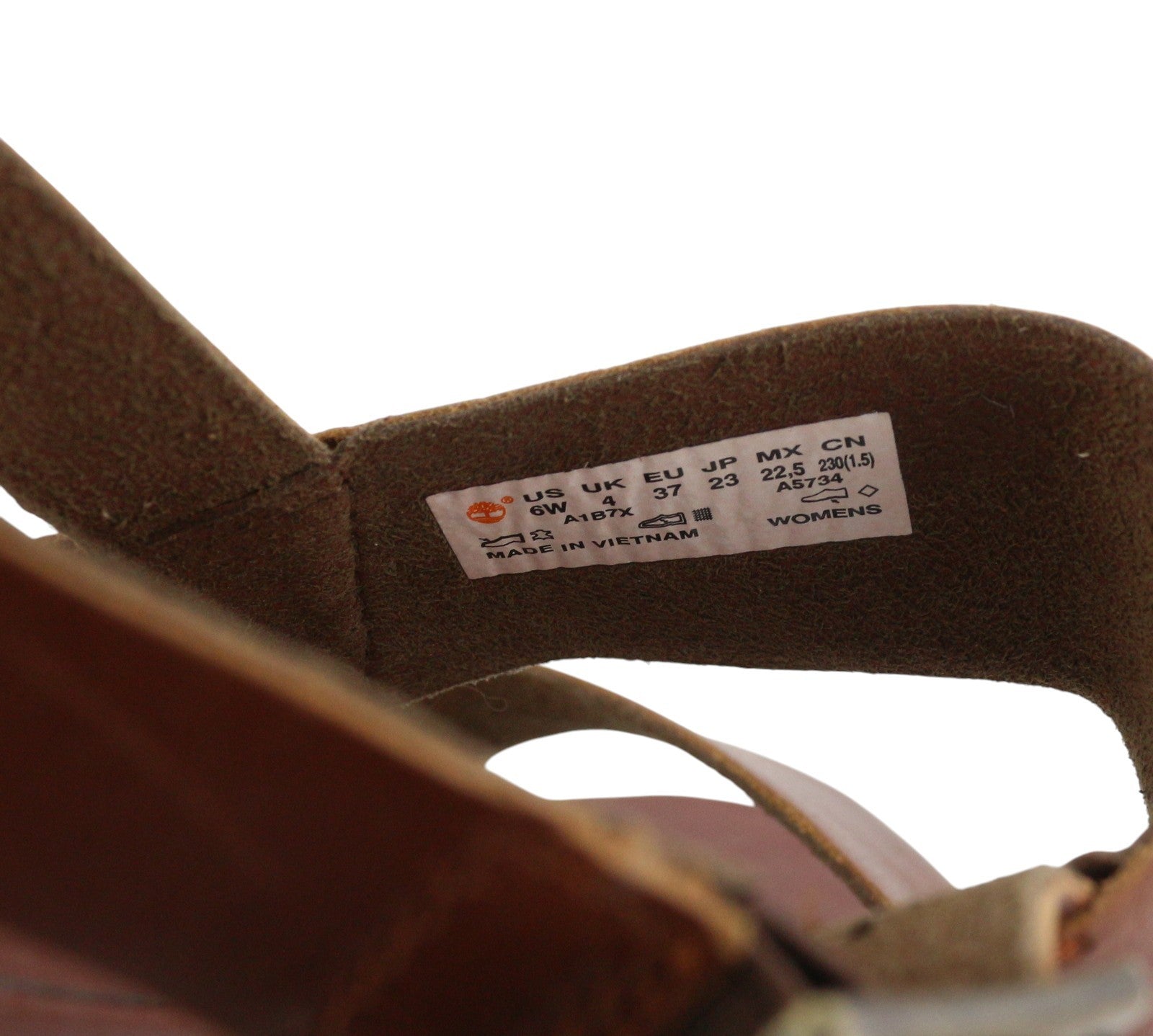 TIMBERLAND A1B7X Women's Sandals EU36/34 Brown Leather Heeled Buckle Logo