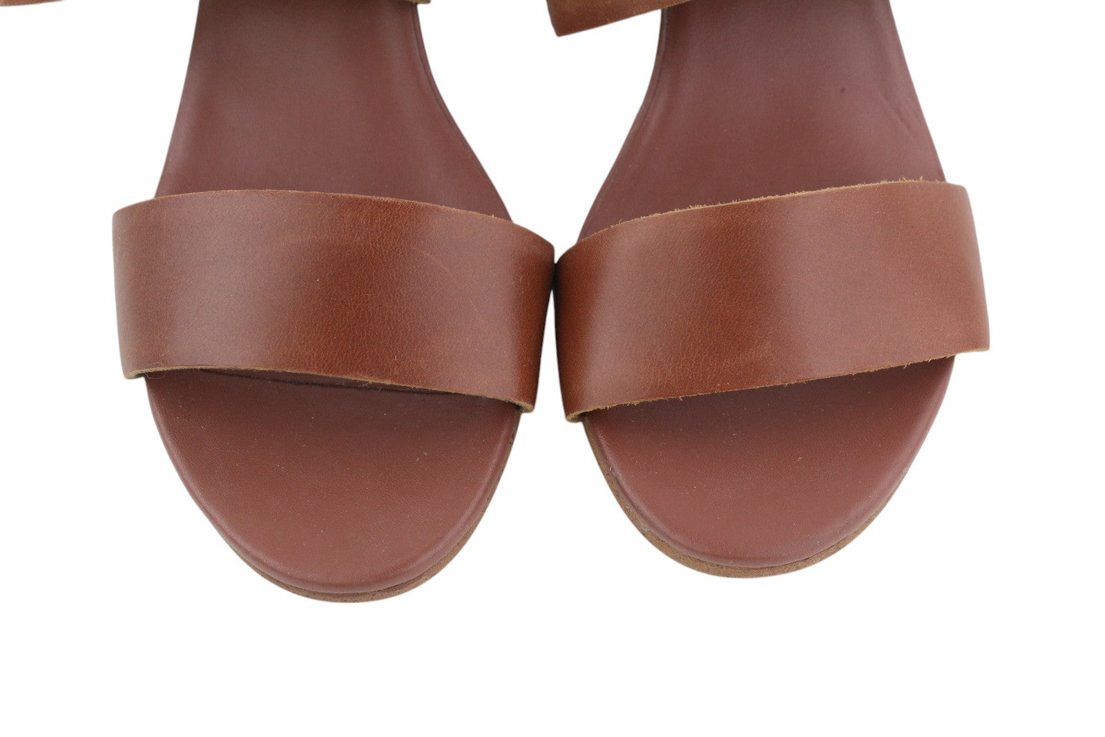 TIMBERLAND A1B7X Women's Sandals EU36/34 Brown Leather Heeled Buckle Logo