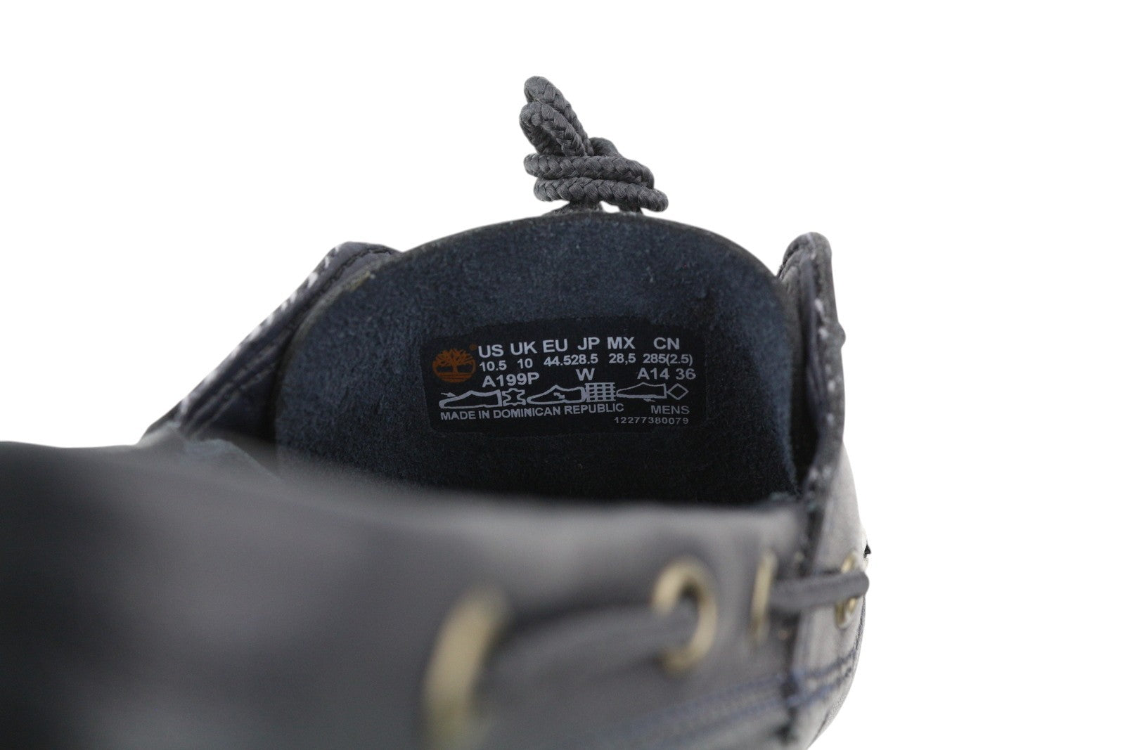 TIMBERLAND A199P Men's Shoes EU43.5/44.5 Black Leather Boat Lace Ortholite