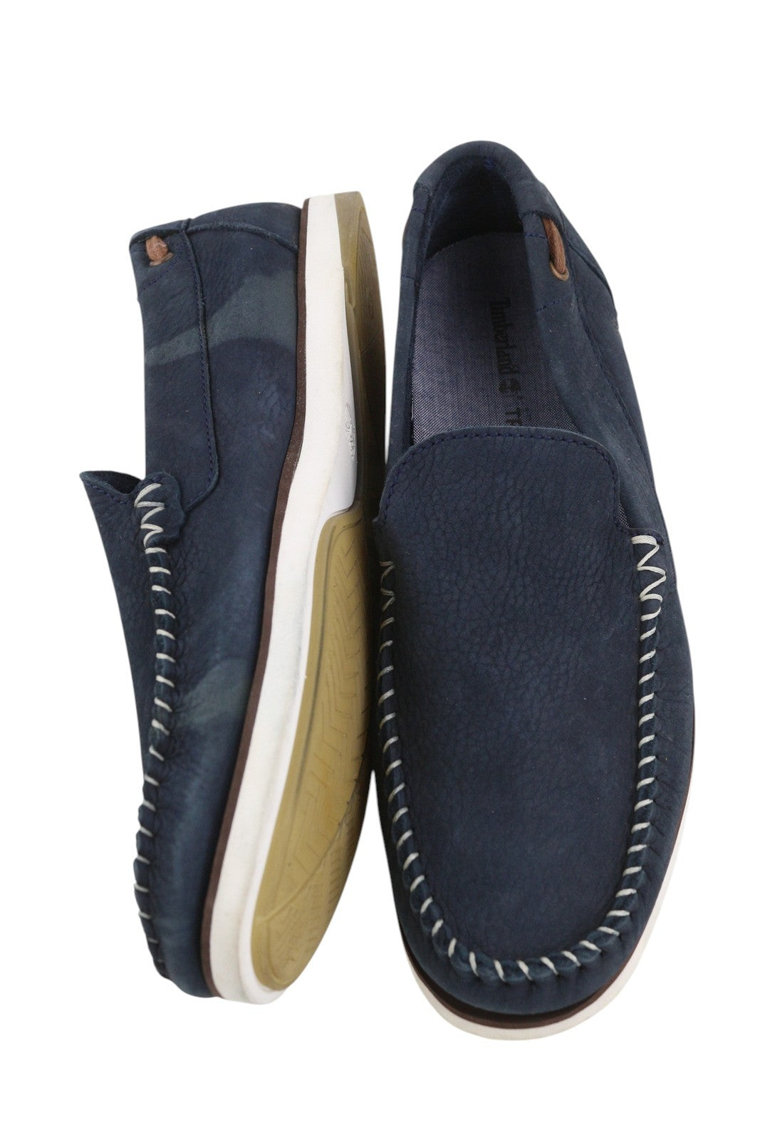 TIMBERLAND A2A8F Men's Shoes EU43 Navy Leather Boat Flat True Cloud