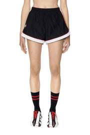 DIESEL Awwb-Eicy-Wt 12 Women's Shorts M Black Elastic Waist Logo Sports