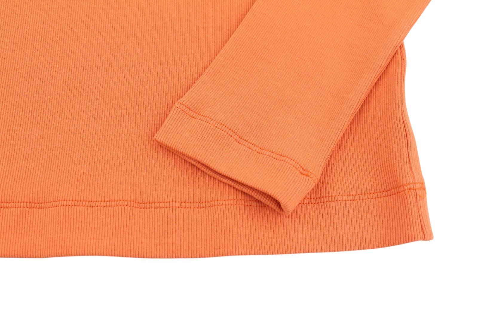 DIESEL T-Ballet-D Women's T-Shirt L Orange Cropped Rib Long Sleeve