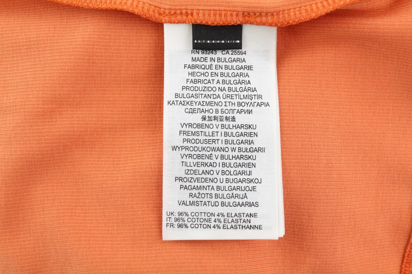 DIESEL T-Ballet-D Women's T-Shirt L Orange Cropped Rib Long Sleeve