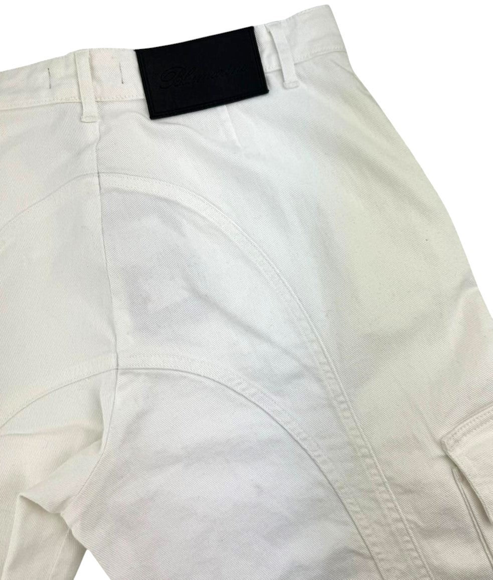 BLUMARINE J. Cargo Women Trousers 42 White Patch Pockets Loose Fit Belt RRP427
