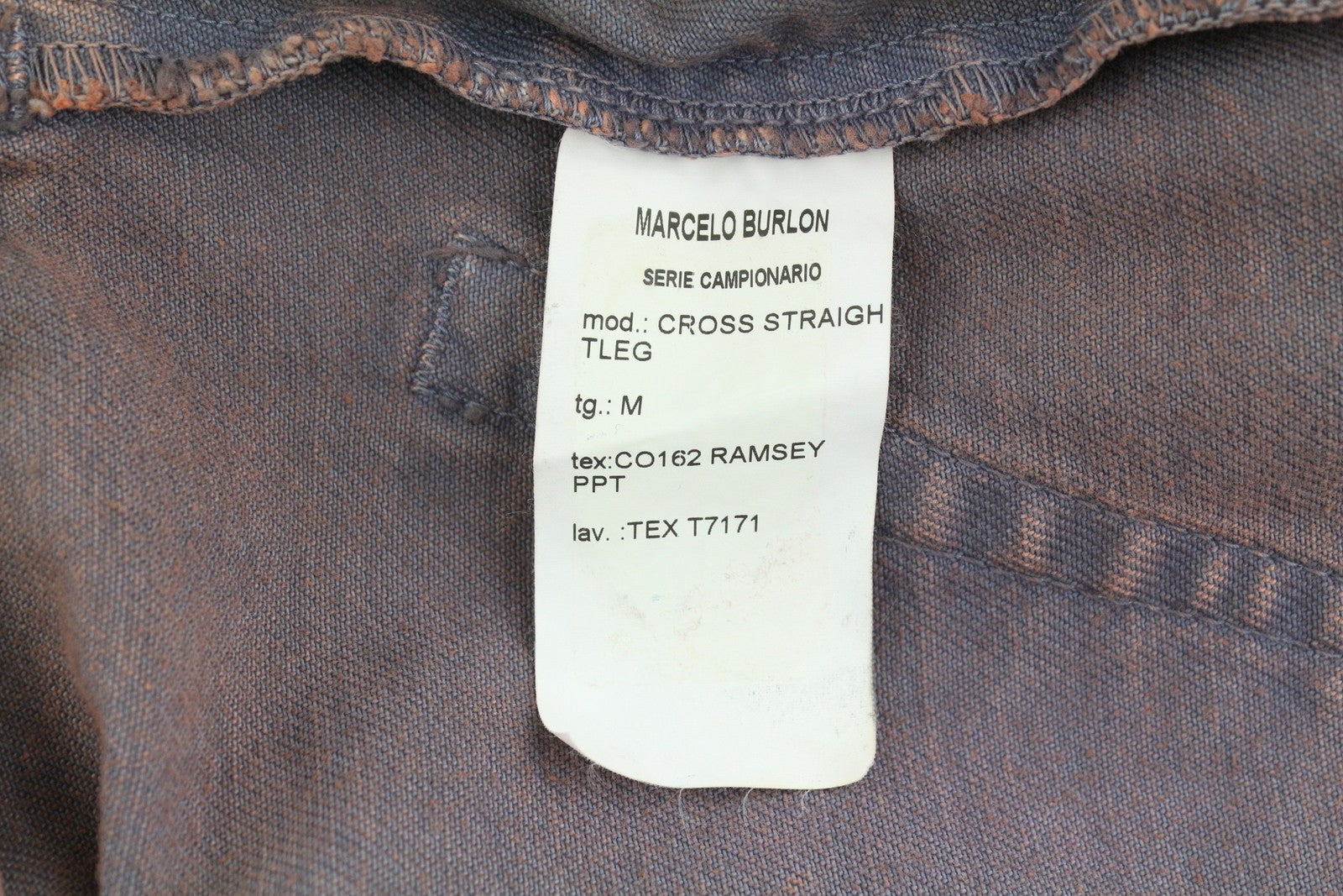 MARCELO BURLON COUNTY OF MILAN Cross Straight Leg Men Trousers M Faded RRP569