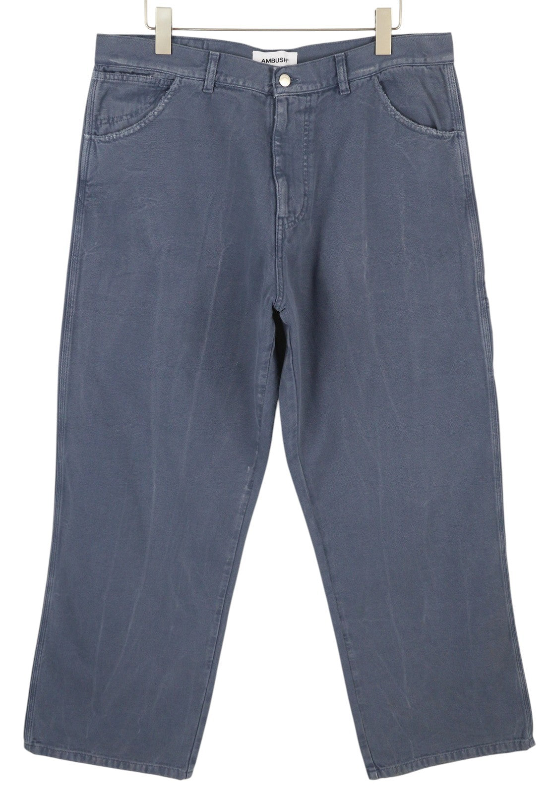 AMBUSH Worker Men Trousers XL Navy Loose Regular Fit Patch Pockets Zip RRP415