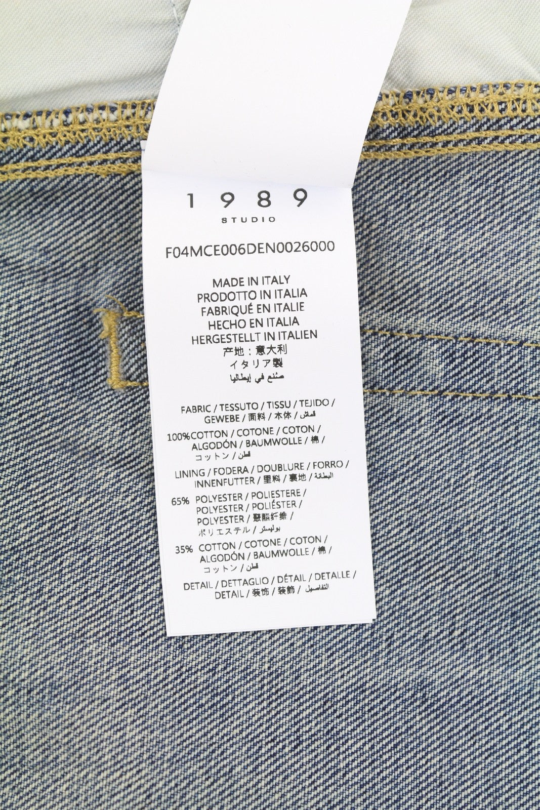 1989 STUDIO Men Jeans W32 Blue Faded Whiskers Wide Pleated Knees FW25 RRP486