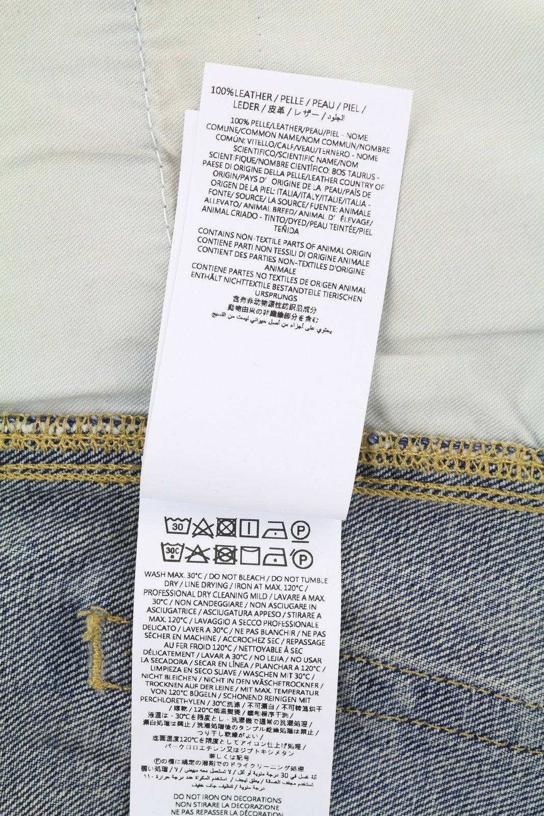 1989 STUDIO Men Jeans W32 Blue Faded Whiskers Wide Pleated Knees FW25 RRP486