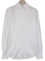 SUITSUPPLY Men's Formal Shirt 39L/15 1/2L Extra Slim White Cotton Cutaway Twill