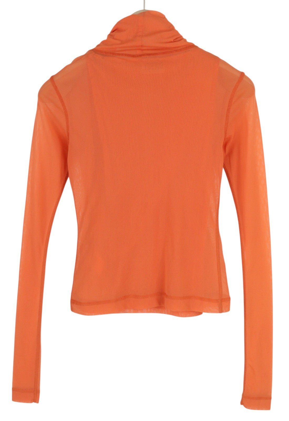 DIESEL T-Jurl Women's T-Shirt S Orange High Neck Lined Stretch Long Sleeve