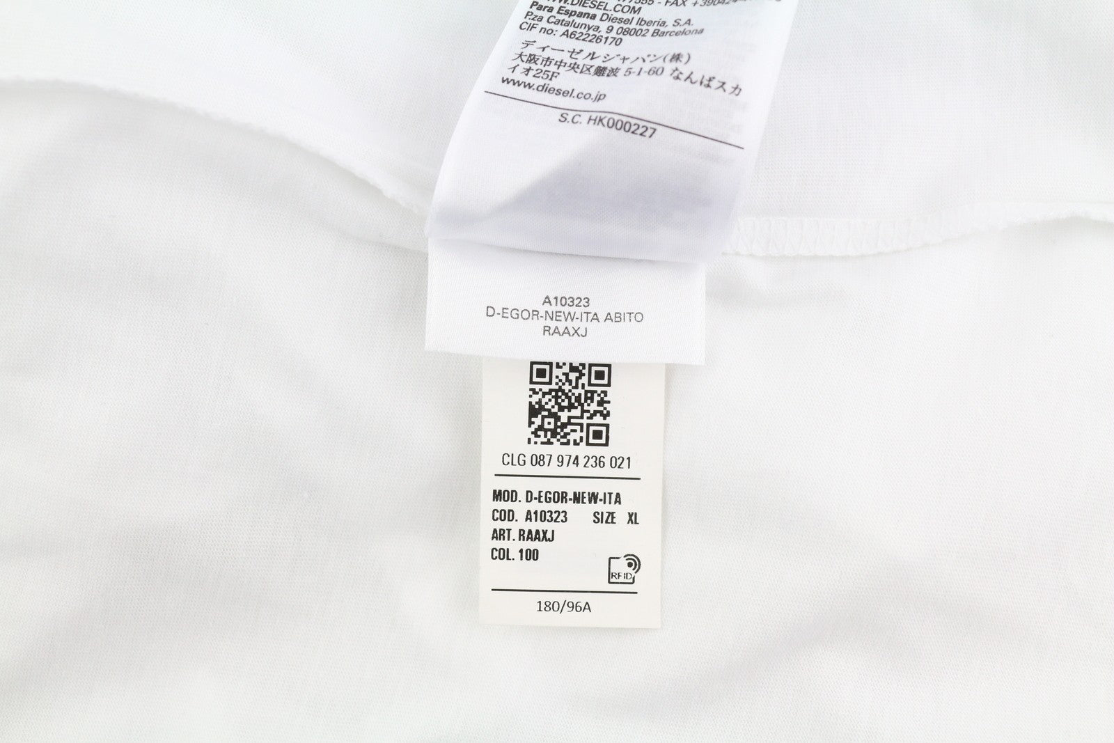 DIESEL D-Egor-New-Ita Women's Dress XL White Relaxed Tricot Short Sleeve