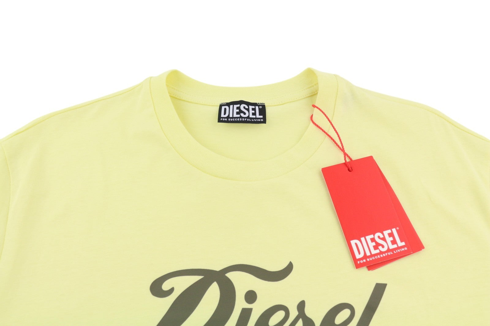 DIESEL D-Egor-New-Ita Women's Dress S Yellow Easy Fit Tricot Short Sleeve